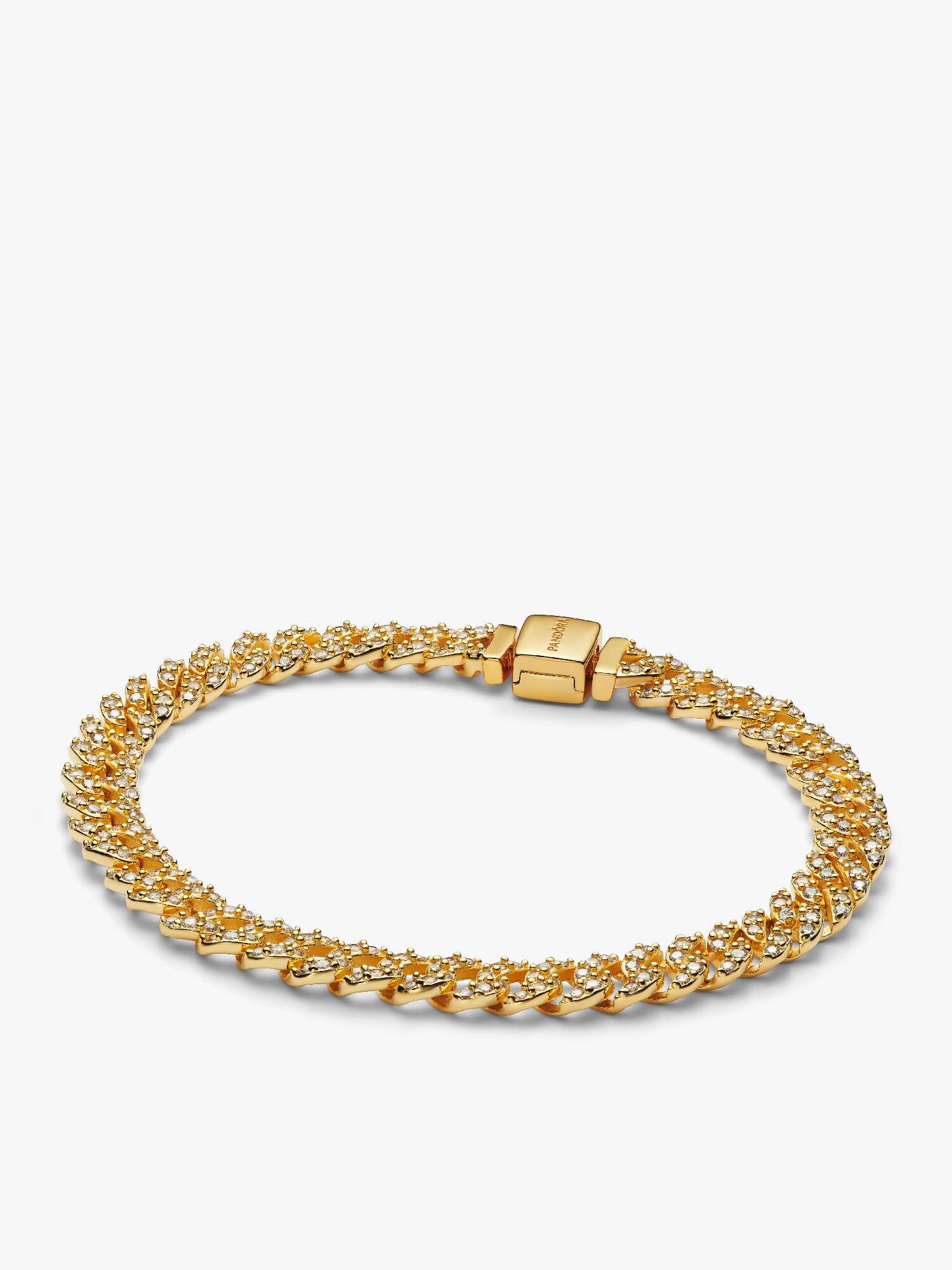 Pulseira de Corrente Cubana Pavé