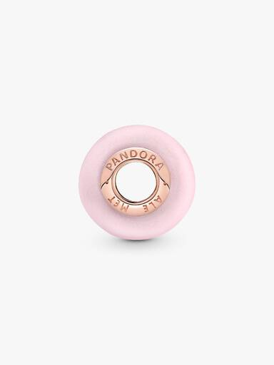 Conta Vidro Murano Rosa Mate