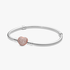 Pulseira Malha Snake Fecho Coração Pavé Pulseira Malha Snake Fecho Coração Pavé