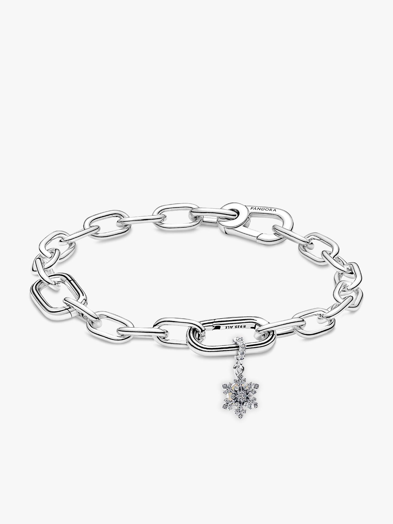 Conjunto de presente Pulseira e Conta Pendente Dupla Floco de Neve