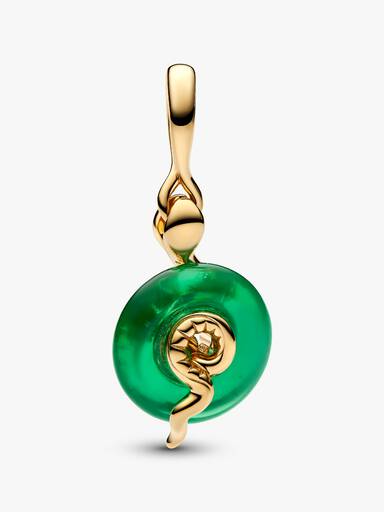 Conta Pendente de Vidro Murano Verde Cobra