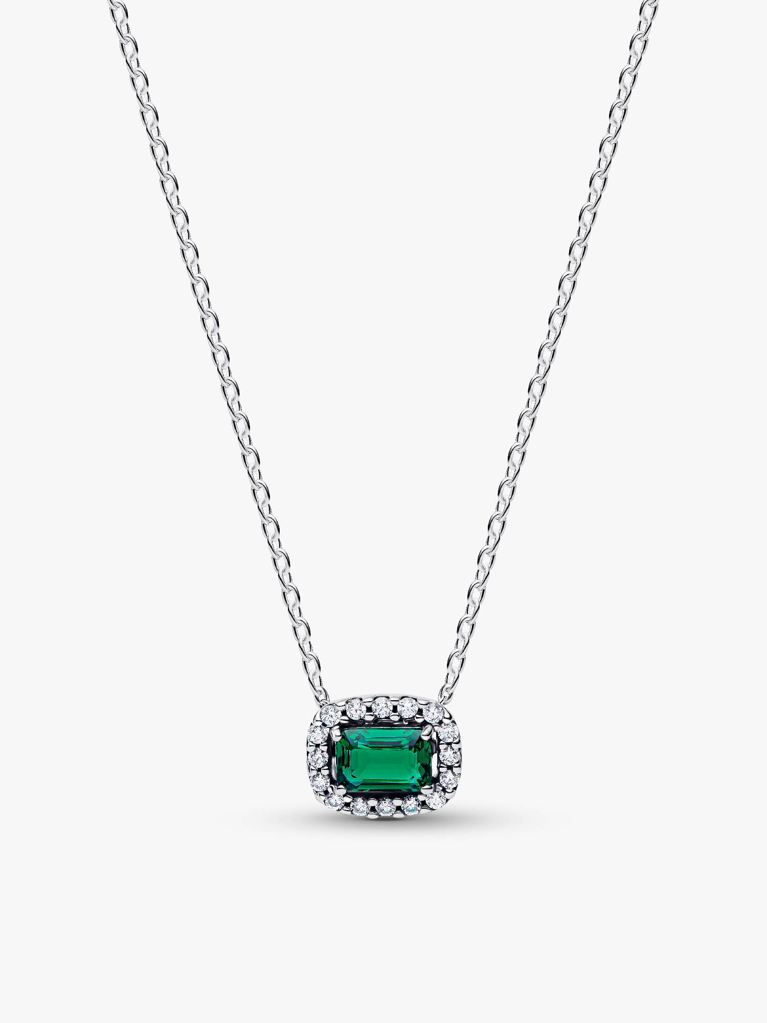 Colar Pendente Auréola Verde Cintilante Rectangular