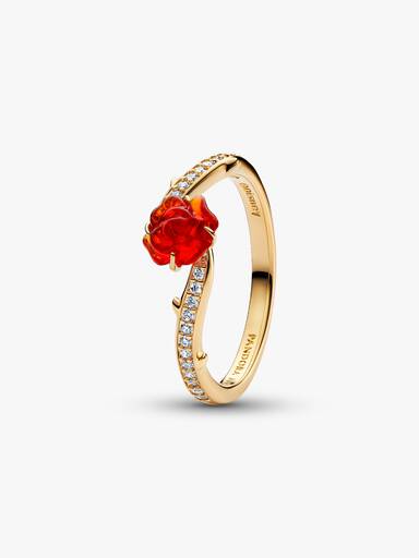 Anel Rosa Encantada Bela e o Monstro Disney