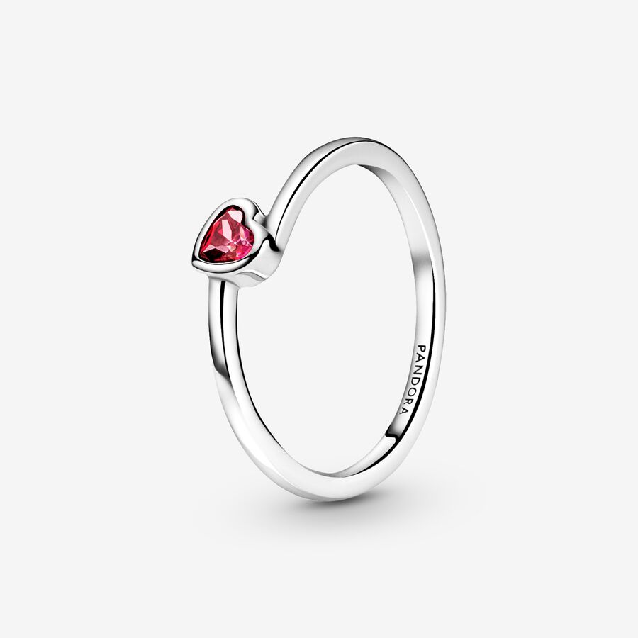 Anel Red Tilted Heart Solitaire image number 0
