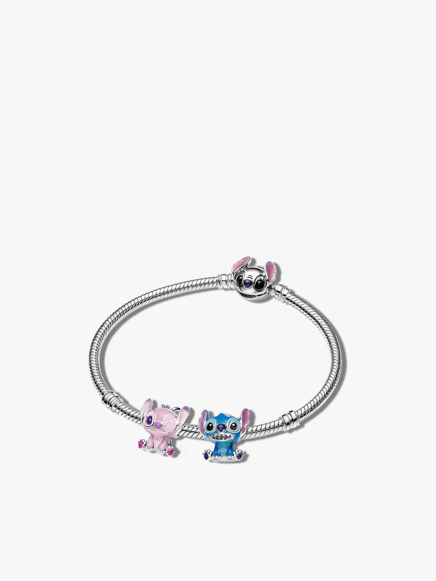 Conjunto de Presente Pulseira com Contas Stitch e Angel da Disney