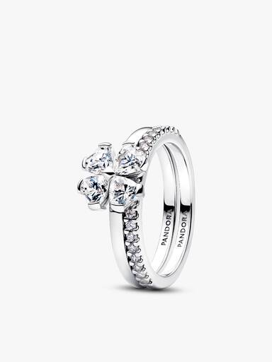 Conjunto de Presente Trevo da Sorte Brilhante Completo Pandora Timeless