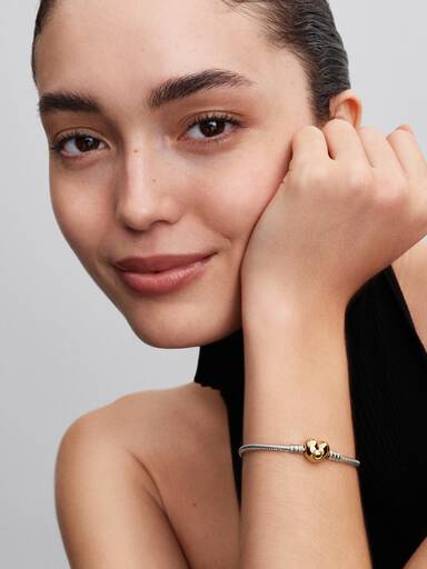 Pulseira Malha Snake Fecho Coração