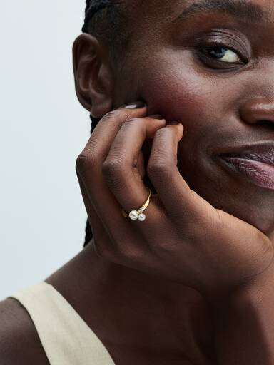 Anel Duo Treated Freshwater Cultured Pearls