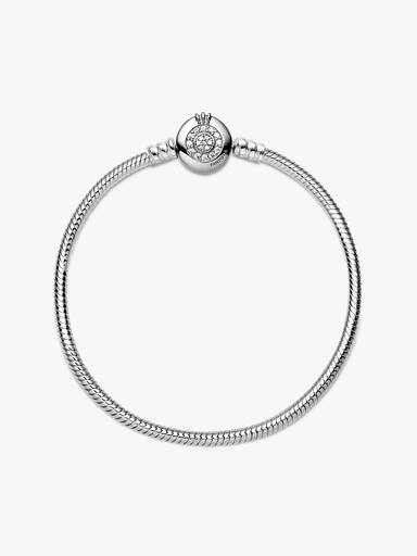 Pulseira Malha Snake "O" Coroado Brilhante
