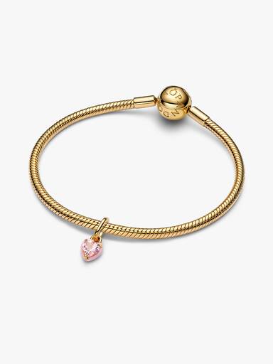Mini Conta Pendente Coração Chakra Rosa