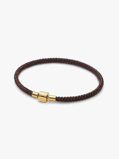 Pulseira Cordão Castanho Brilhante