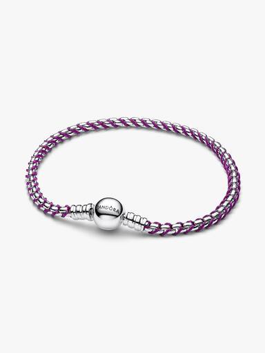 Pulseira de Corrente Caixa Cordão Lilás