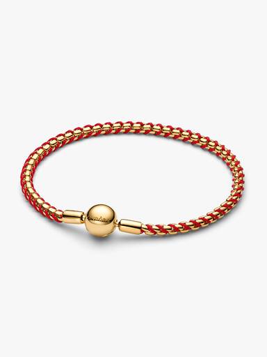 Pulseira de Corrente de Caixa com Cordão Vermelho