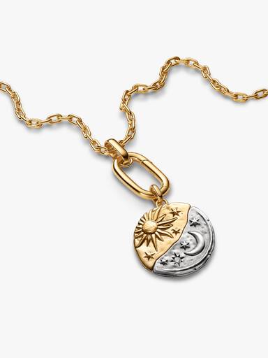 Conta Medalhão Grande Sol e Lua