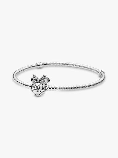 Pulseira de Malha Snake Fecho Minnie Pavé Disney Pandora Moments