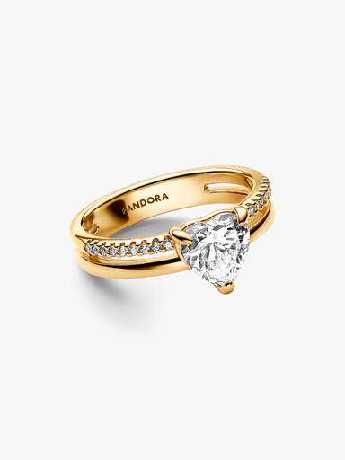 Anel Double Band Heart