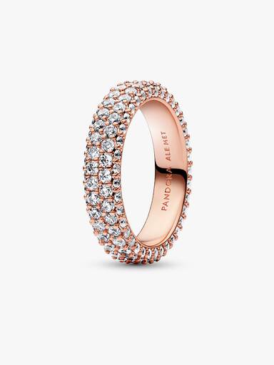 Anel Pandora Timeless Pavé duplo