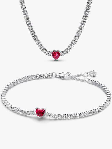 Gift Set Gargantilha e Pulseira de malha Coração