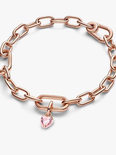 Mini Conta Pendente Coração Chakra Rosa Pandora ME