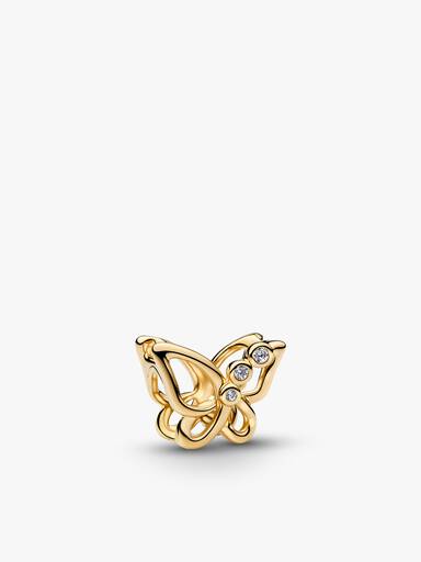 Conjunto de Presente Pulseira Coração e Charms Borboleta & Tulipa em Filigrana