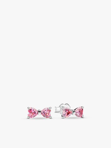 Conjunto de presente Colar e Brincos Laço Rosa Brilhante