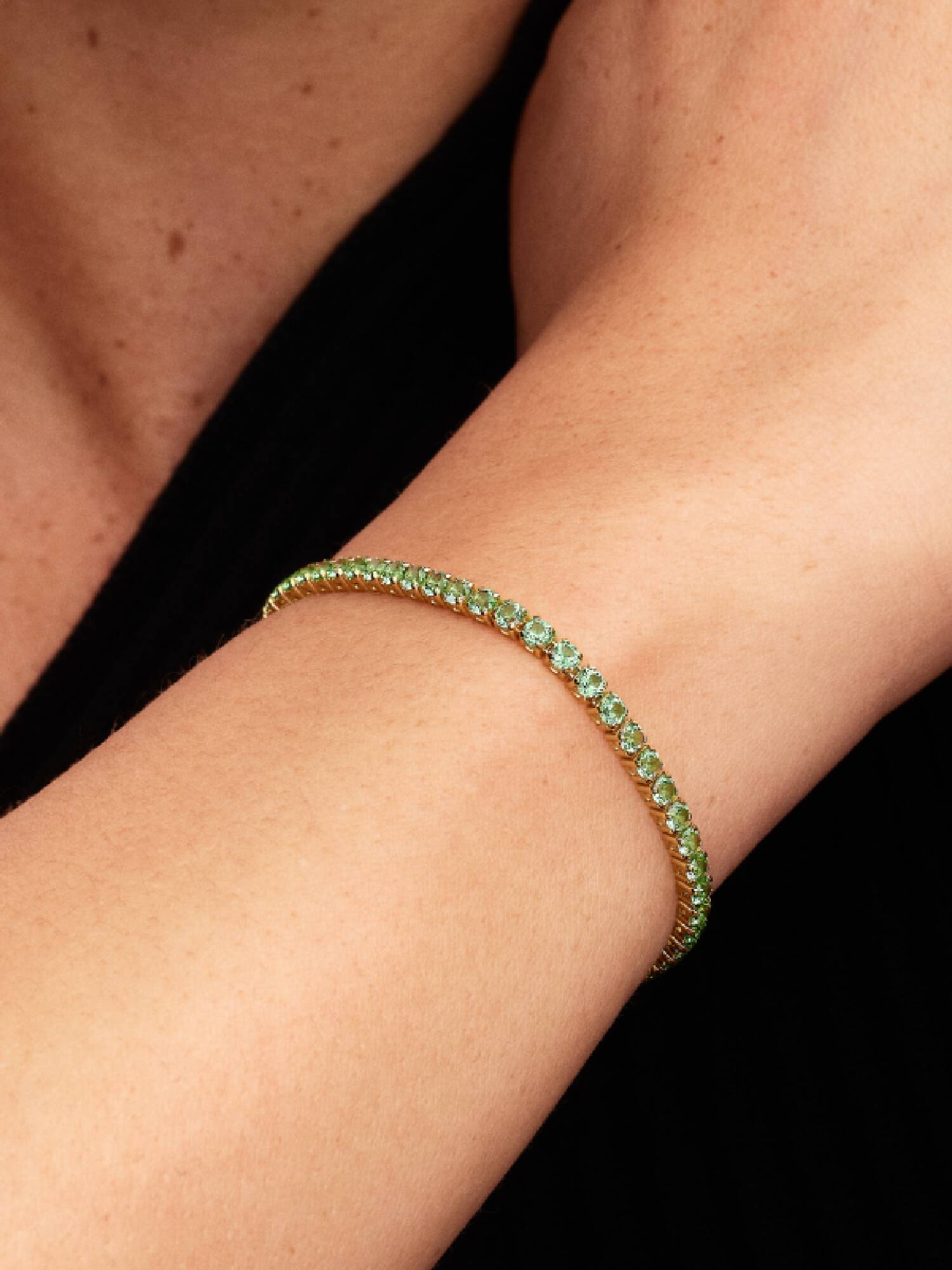 Pulseira de Ténis Verde Brilhante
