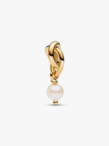 Conta Pendente Círculo da Eternidade Pérola de Cultura Revestimento de ouro 14k