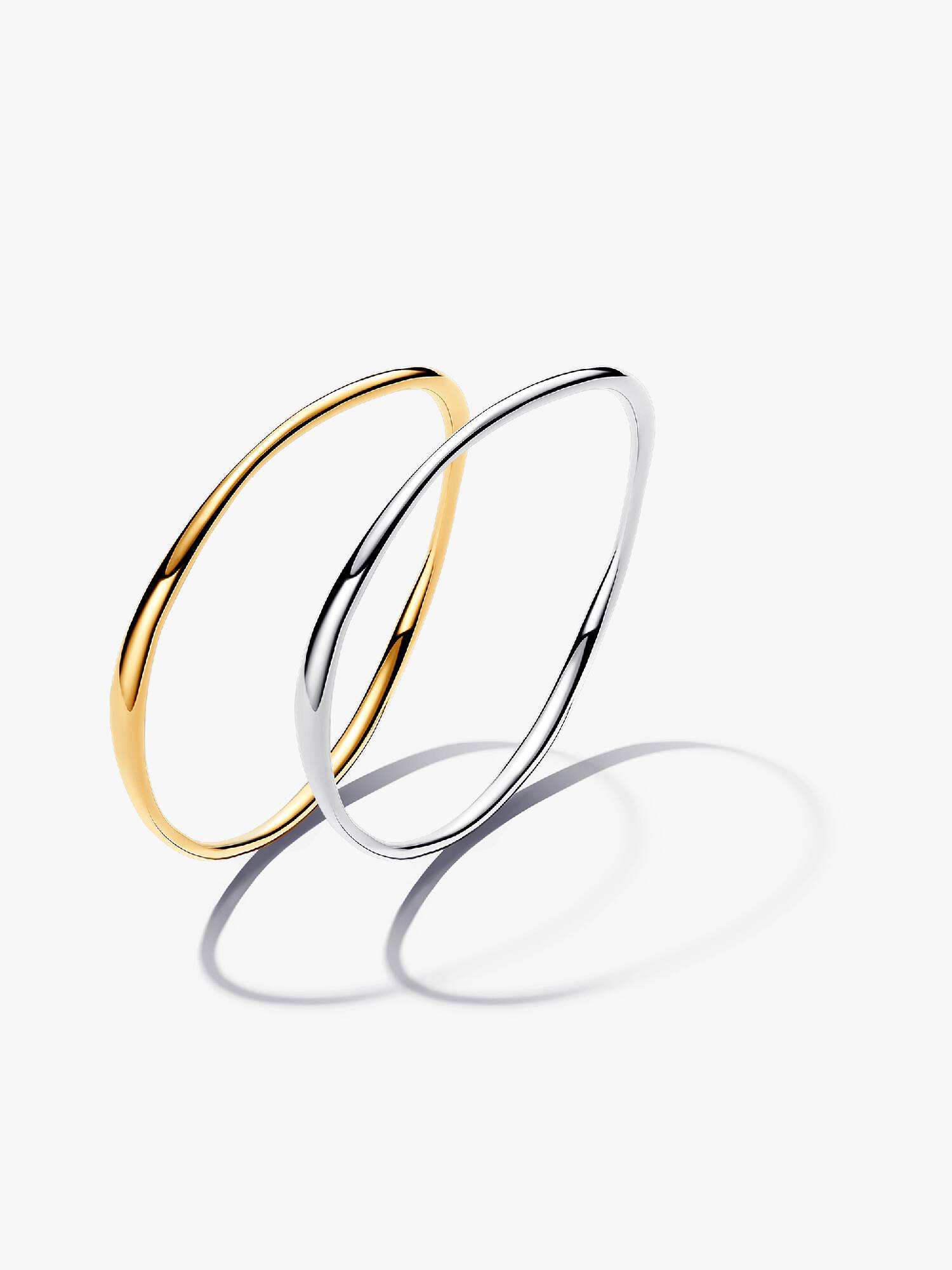 Gift Set Pulseiras com design orgânico Prata y Revestimento de ouro 14k
