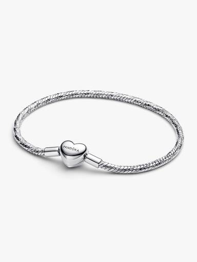 Pulseira Malha Snake Facetada Fecho Coração
