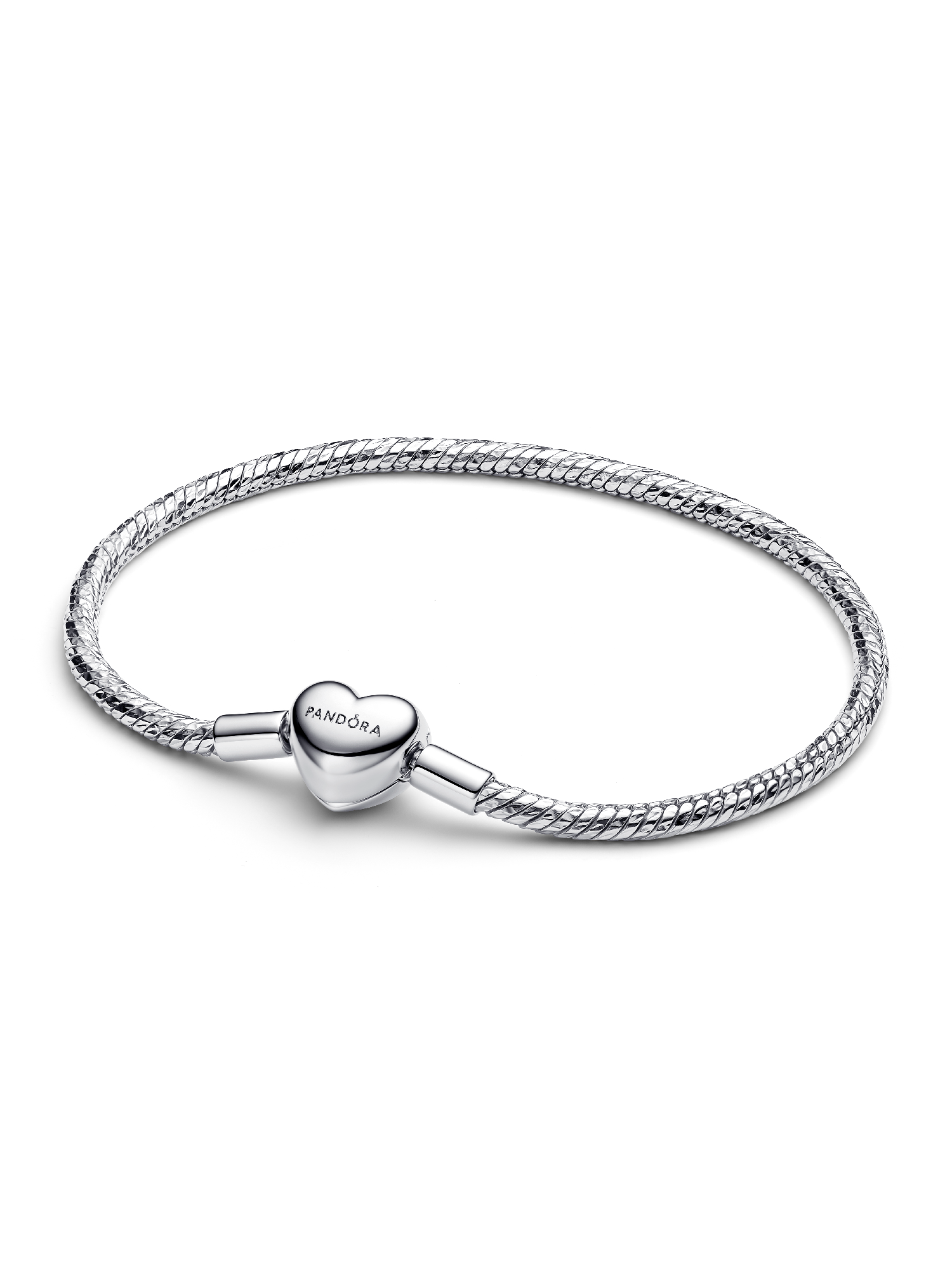 Pulseira Malha Snake Facetada Fecho Coração