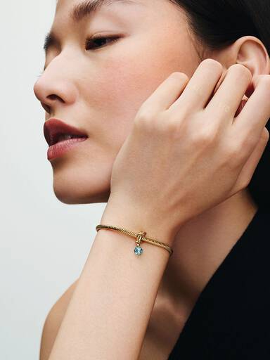 Conta Pendente Circulo da Eternidade Azul Aqua Marinho