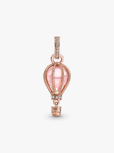 Conta Pendente Balão de Ar Quente Rosa Cintilante