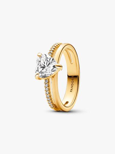 Anel Double Band Heart
