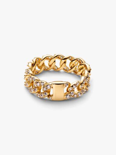Anel de Corrente Cubana Pavé