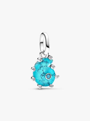 Conta Pendente Caracol Marinho Vidro Murano Azul