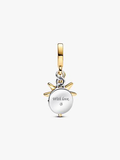 Conta Pendente Estrela do Norte Gravavel com Diamante Criado em Laboratorio0.009 ct TW