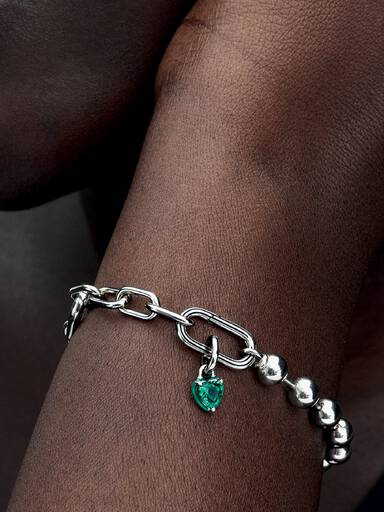 Mini-conta Pendente Coração Chakra Verde