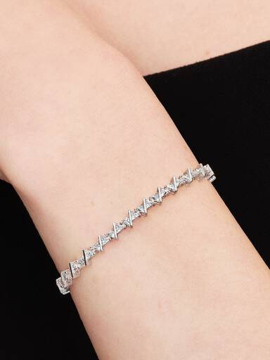 Pulseira de Ténis Triângulo Cintilante