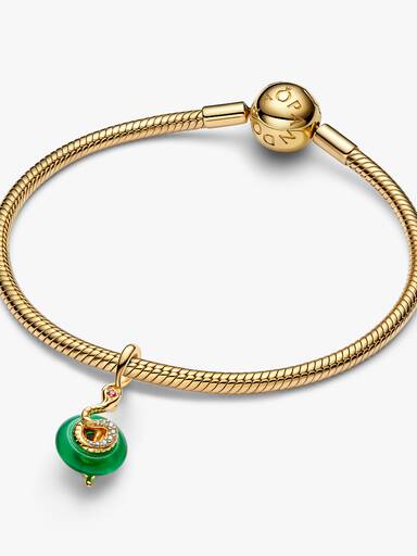 Conta Pendente de Vidro Murano Verde Cobra