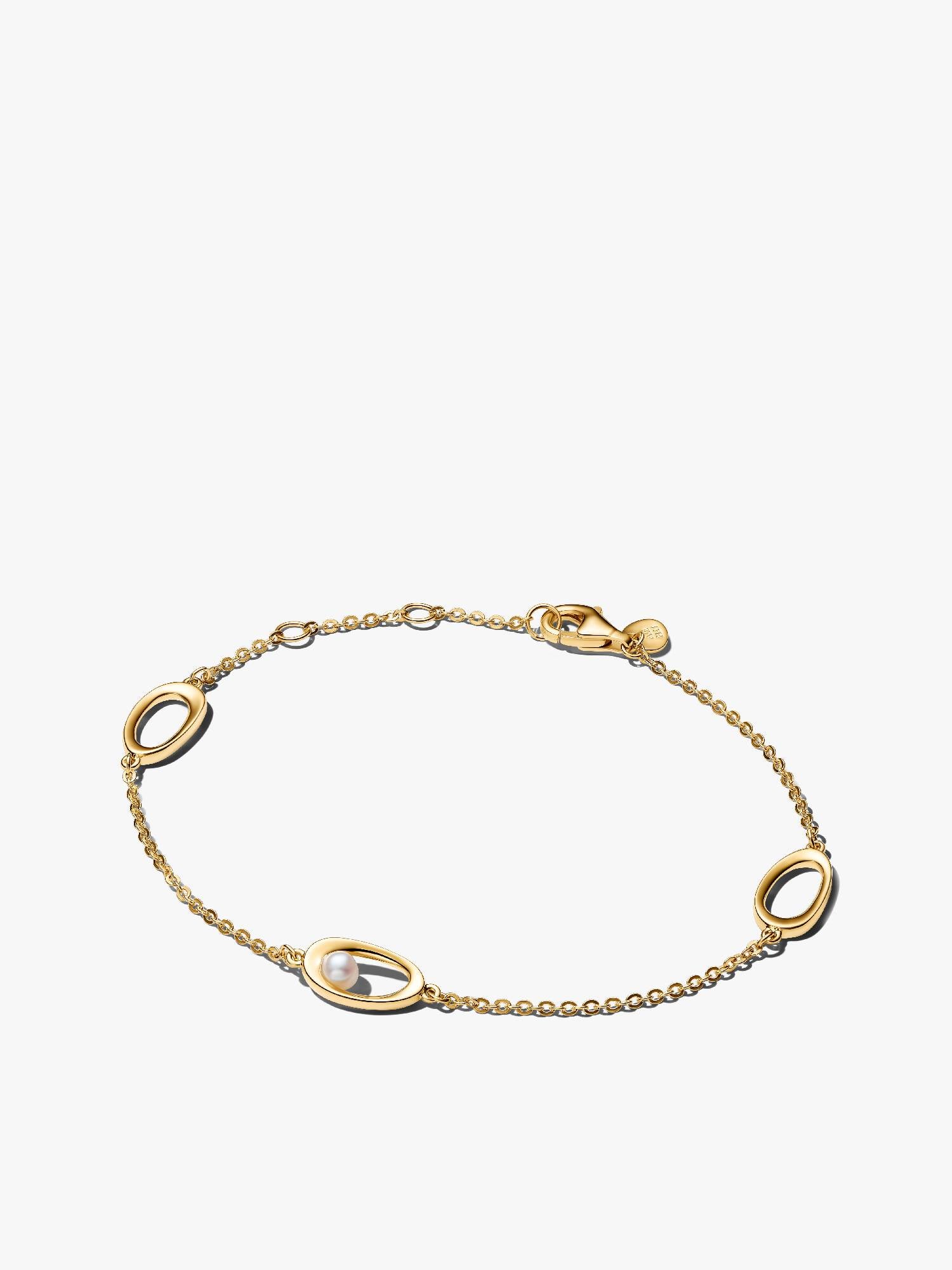 Pulseira Pérola de Cultura e Forma Orgânica Oval