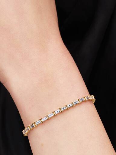 Pulseira de Ténis Baguette Cintilante