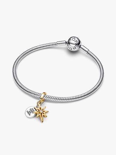 Conta Pendente Estrela do Norte Gravavel com Diamante Criado em Laboratorio0.009 ct TW