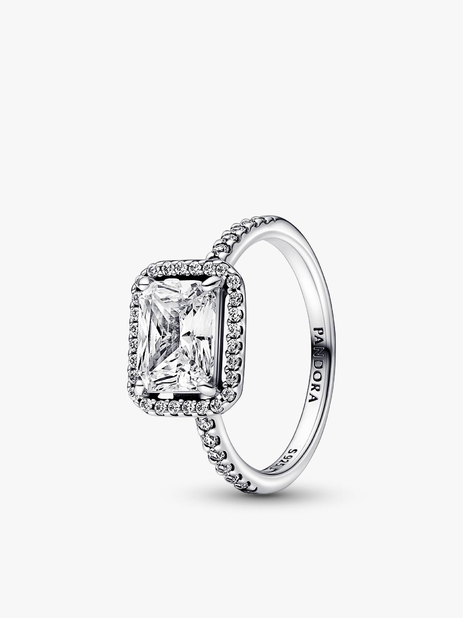 Anel Rectangular Sparkling Halo