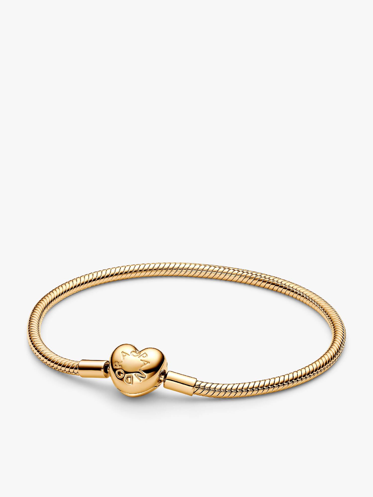 Pulseira Malha Snake Fecho Coração Pandora Moments