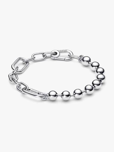 Pulseira Corrente de Elos e Esferas Metálicas