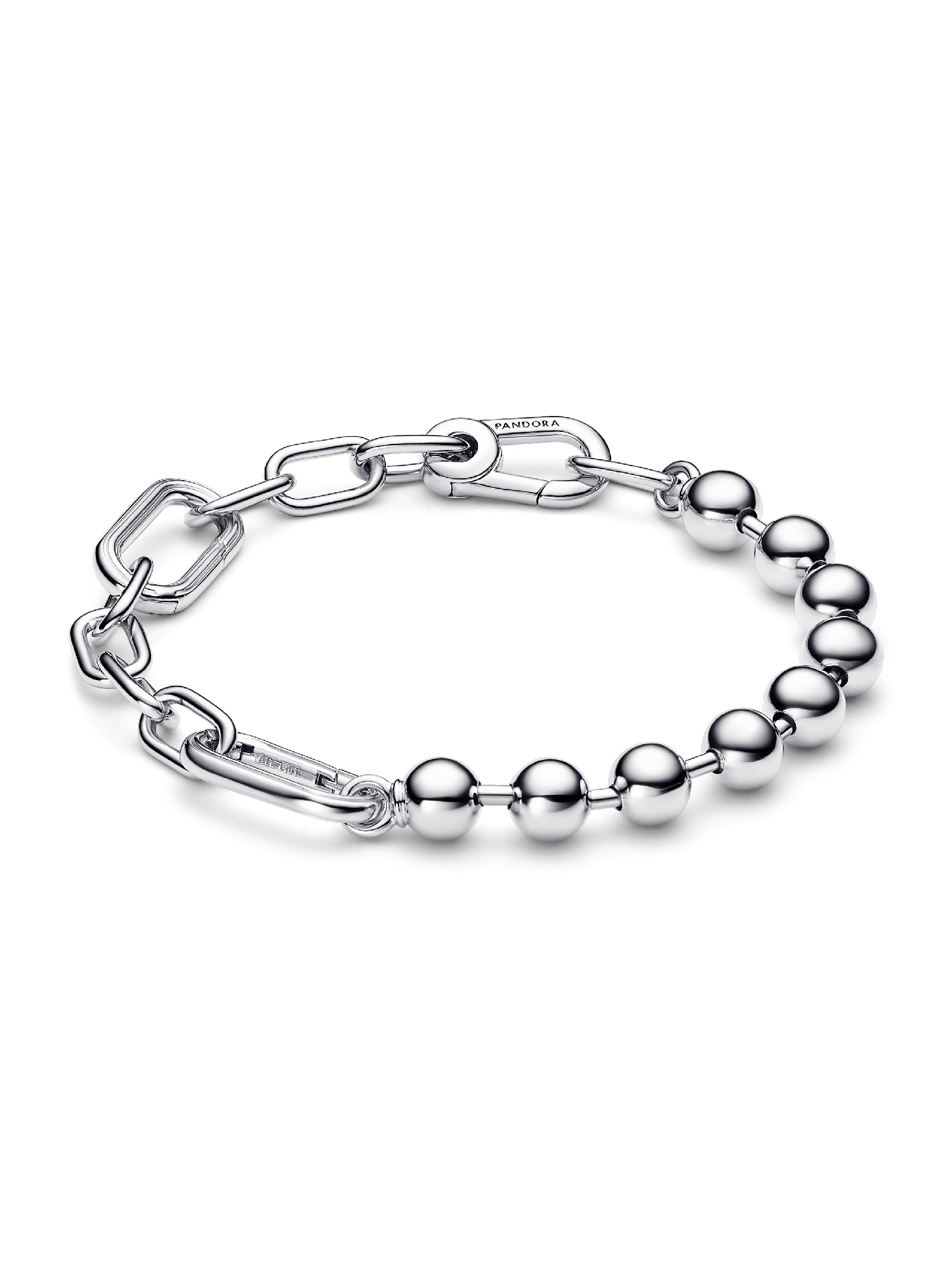 Pulseira Corrente de Elos e Esferas Metálicas
