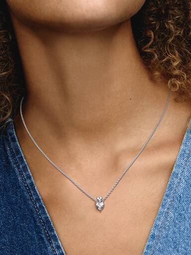 Colar Pandora Double Heart Pendant Sparkling