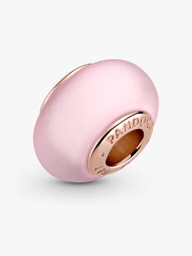 Conta Vidro Murano Rosa Mate