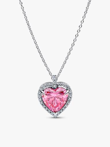 Conjunto Presente Colares Coração Rosa Halo
