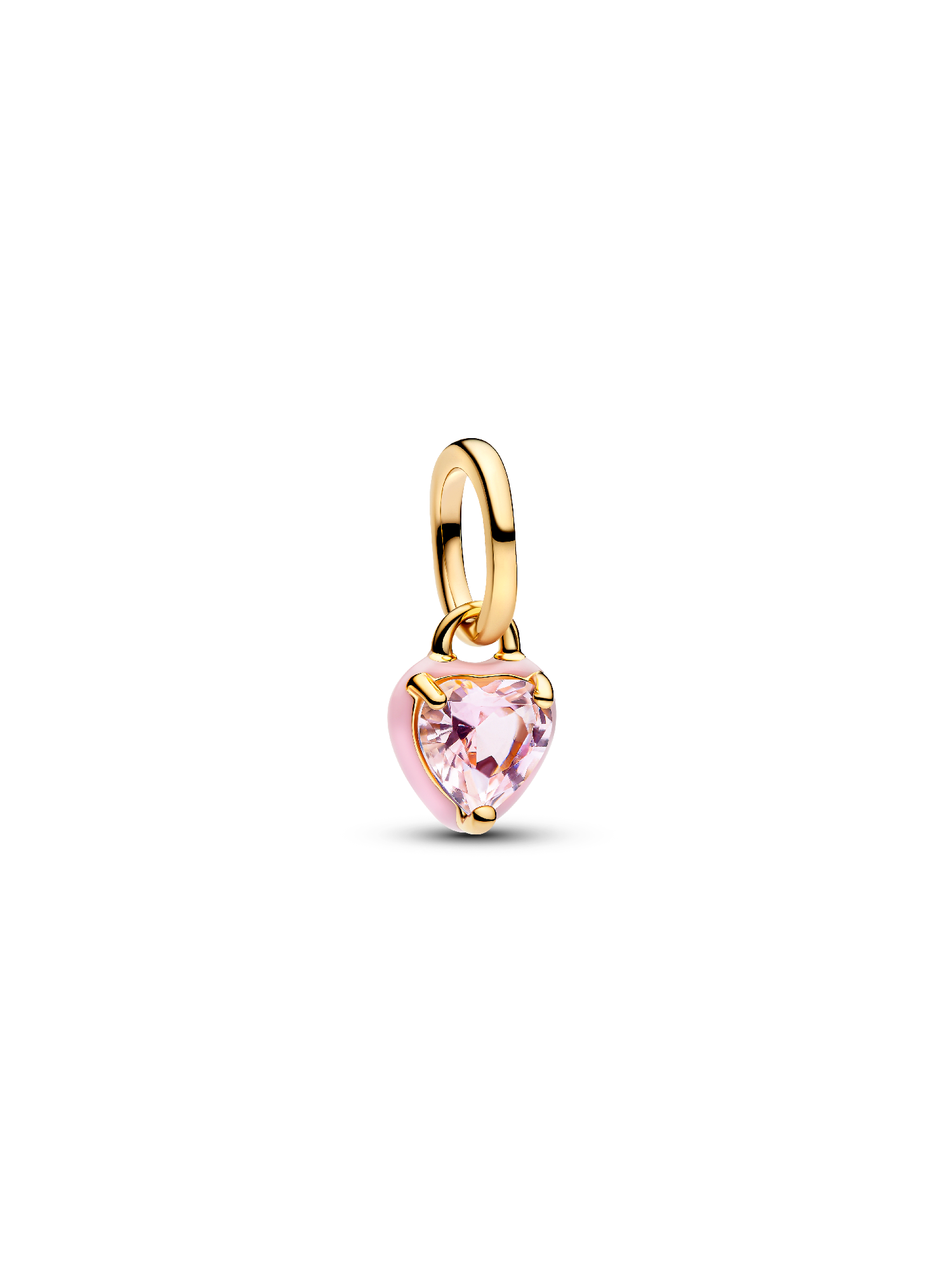 Mini Conta Pendente Coração Chakra Rosa